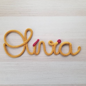 Name or word in tricotin (by letter) - wall decoration