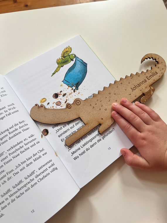 Lesekrokodil personalisiert - Lesehilfe für Anfänger - Geschenktipp für 1. Klässler und Leseanfänger - Lesehilfe für Kinder - Schulkinder