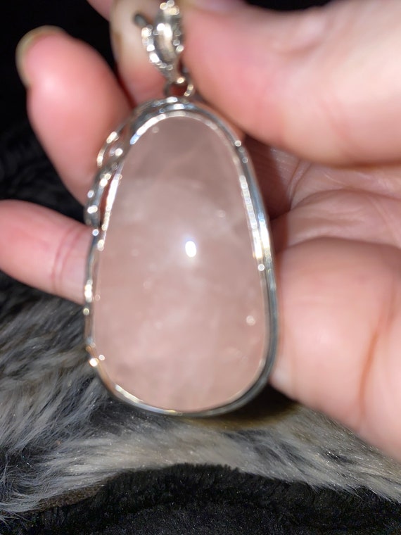 Large Custom Made Rose Quartz Pendant