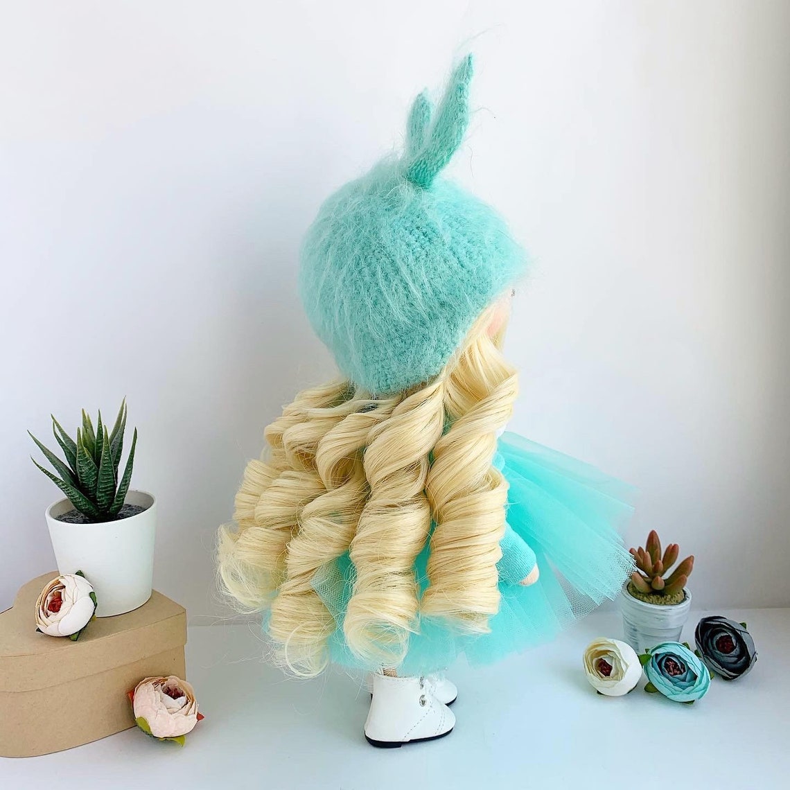 Rag Doll in a Green Dress and a Fluffy Tutu Rag Dolls Handmade Etsy