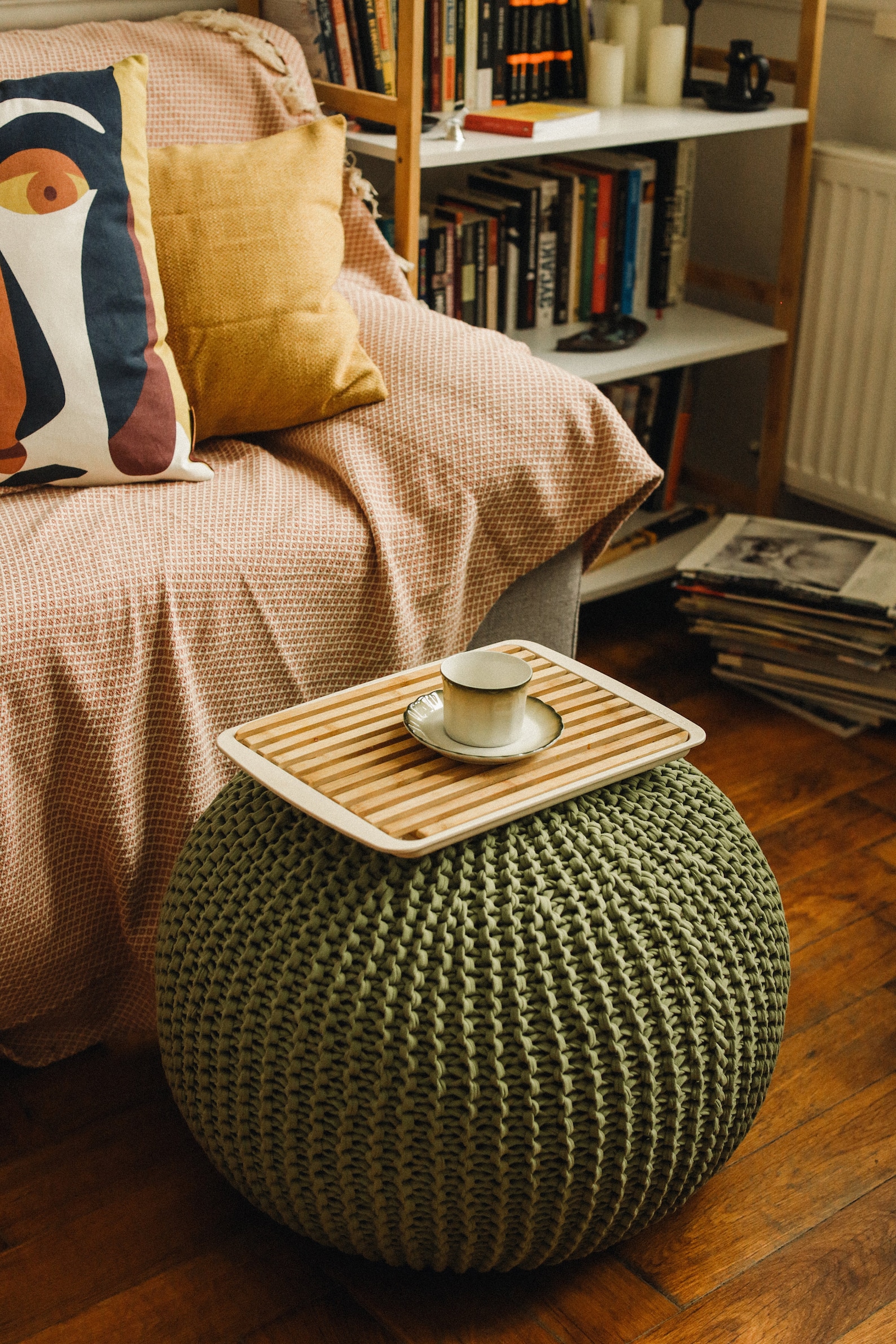 Handmade Knitted Pouf Etsy