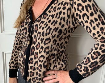 leopard print cardigan sweater