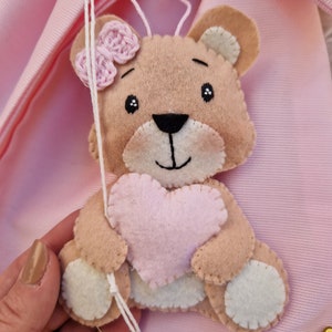 Fiocco nascita cerchio oro personalizzato tricotin baby feltro bambi leone koala orso elefante stelle bimbo bimba decorazione stanza design immagine 2