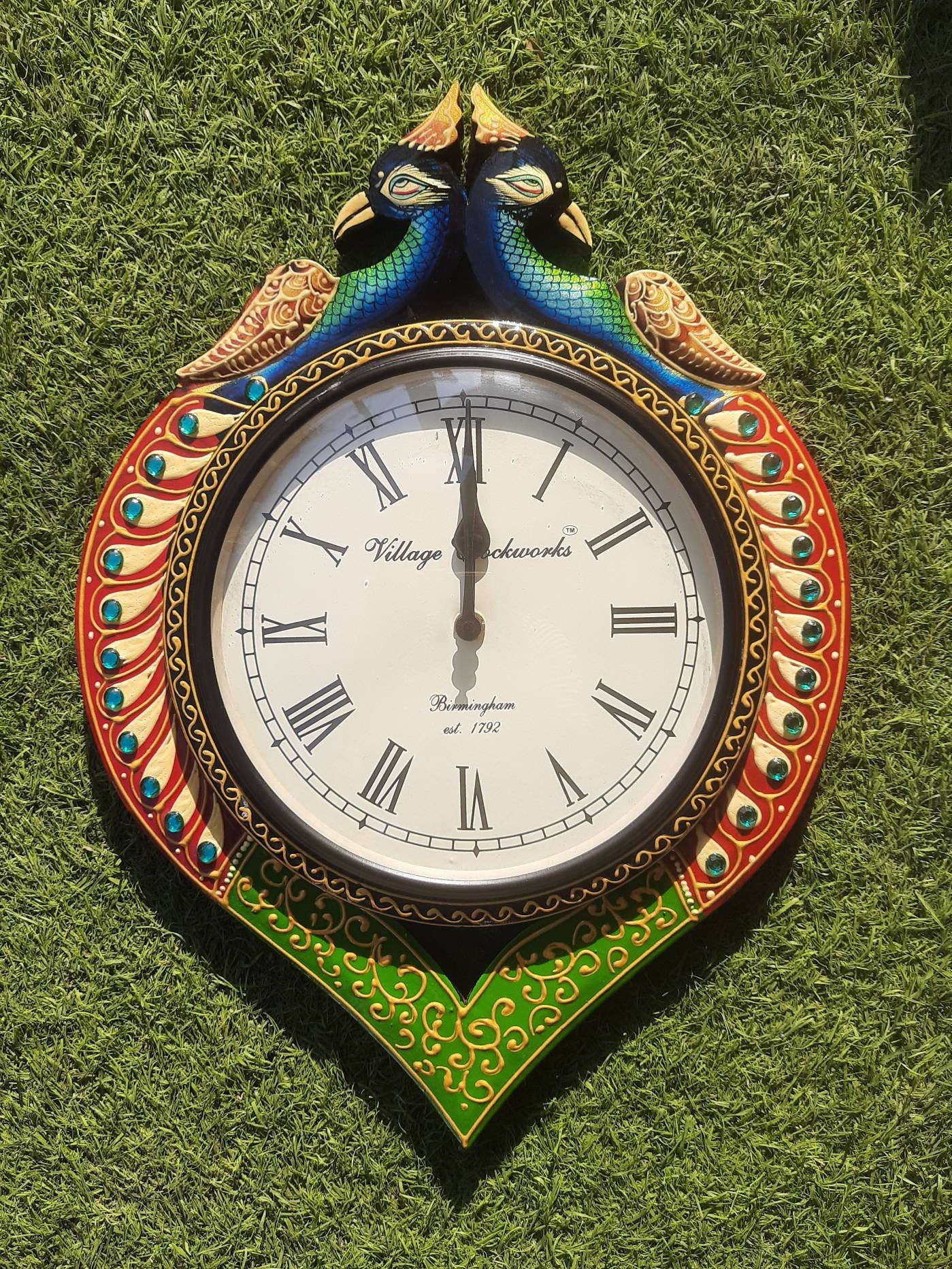 Beautiful Vintage Peacock Wall Clock Indian Handicrafts Etsy