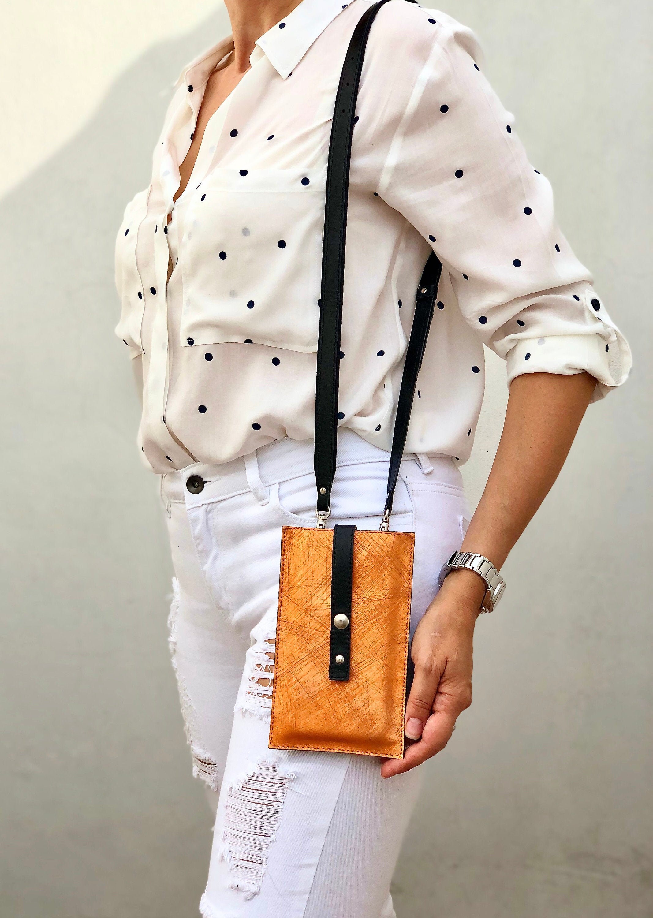 Leather Phone Bag Crossbody Phone Bag Leather Smartphone Etsy