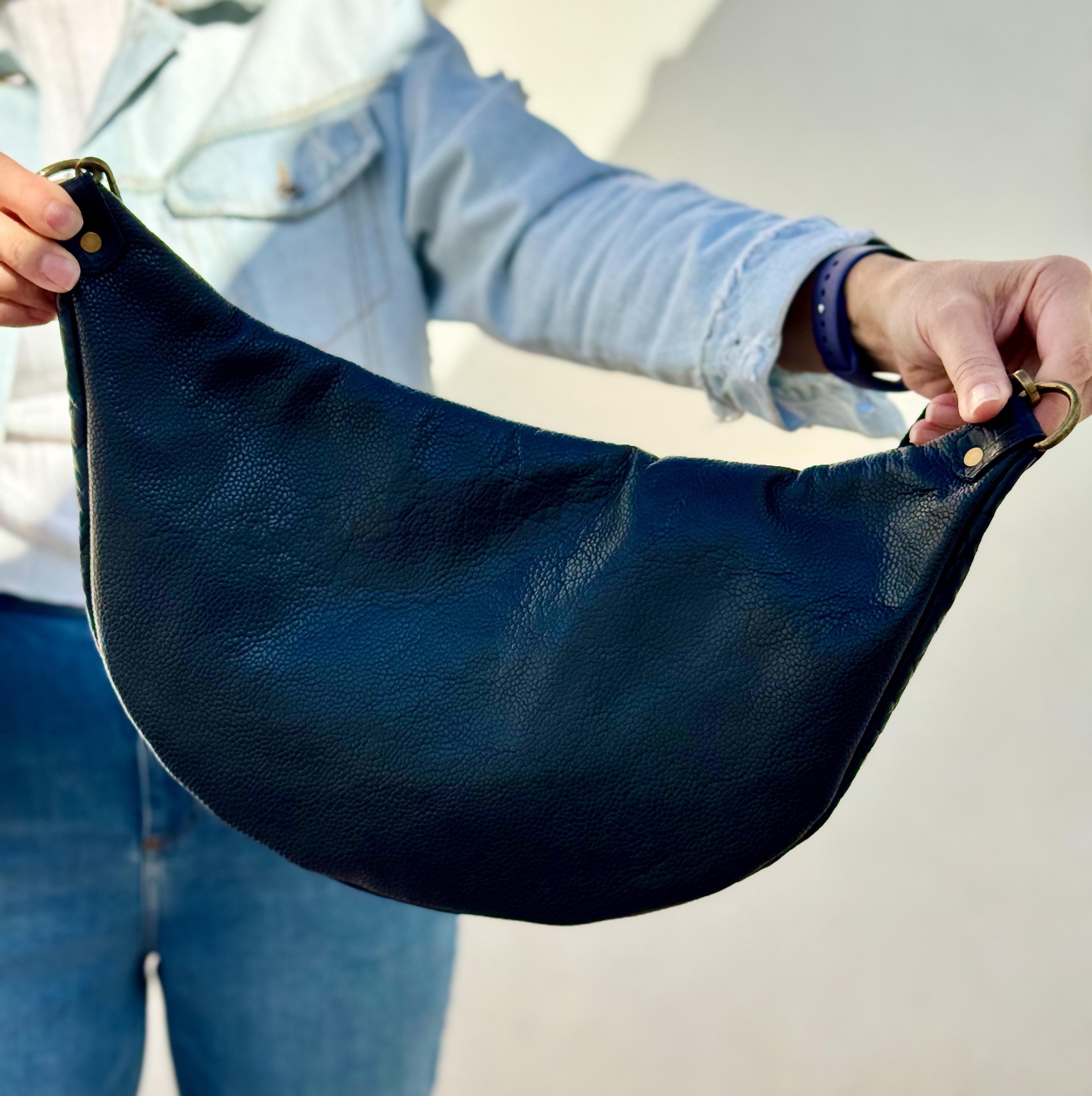Borsa A Tracolla Italiana X-Large In Vera Pelle Scamosciata Con Effetto Coccodrillo - Made In Italy - Foto 3
