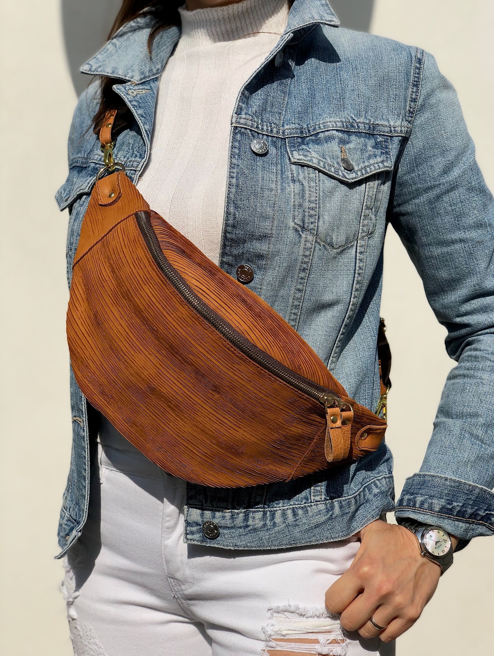 Sling Bag for Women Leather Fanny Pack Made in Italy Etsy