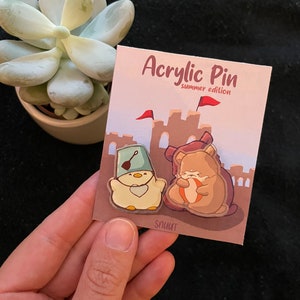 Summer Acrylic Pinset - bucket duck and ball beary - kawaii pins