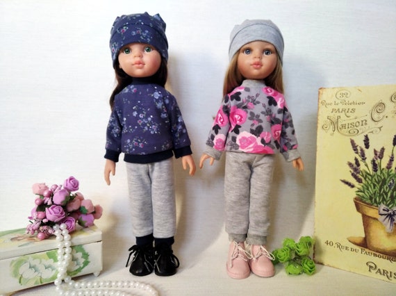 sports set for Paola Reina dolls, Dolls clothes, Doll Paola Reina, sweatshirt for Paola Reina dolls, sports pants for Paola Reina, doll hat