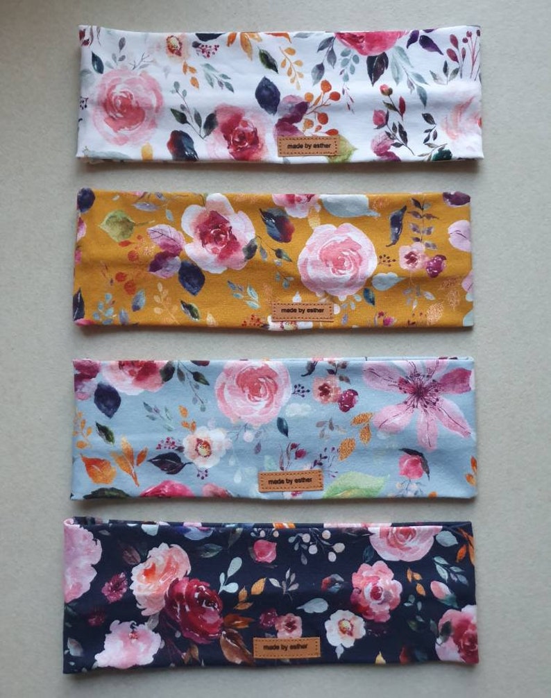 Headband Knot Headband BIO Jersey GOTS Certified Flowers Flowers