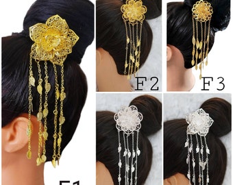 Flower Hair Pin/Thai hair accessories/Laotian hair accessories/Khmer hair accessories/Hair stick hairpin