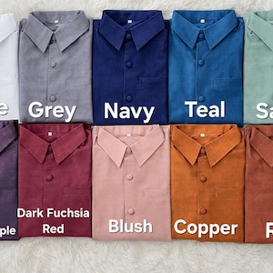 Men's Lao Silk Long Sleeve Shirt | Traditional Button-Down with Side Pockets