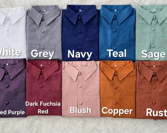 Men's Lao Silk Long Sleeve Shirt | Traditional Button-Down with Side Pockets