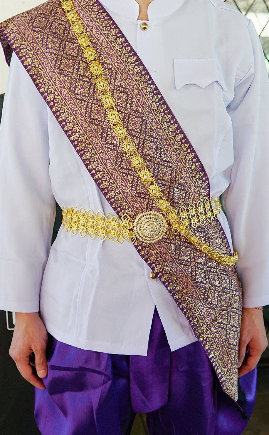 Embroidered Thai Sabai Sash - Etsy