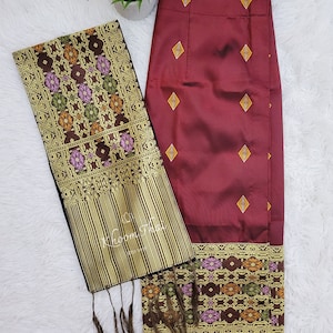 Premium Lao Sinh & Pah Biang Set | Traditional Lao Skirt + Shawl | Lao Wedding Outfit | Two-Piece Set | Ready to Wear Lao Sinh + Pah Biang