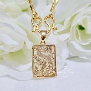 Faux Gold Dragon Pendant with CZ