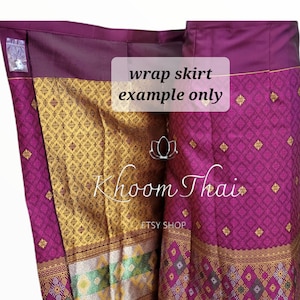 Sinh & Pah Bieng/Lao Skirt/Lao Skirt Shawl/Lao Sarong/Lao Sinh/Lao Silk/Wrap Skirt/Two Piece Set/Lao Clothing 画像 10