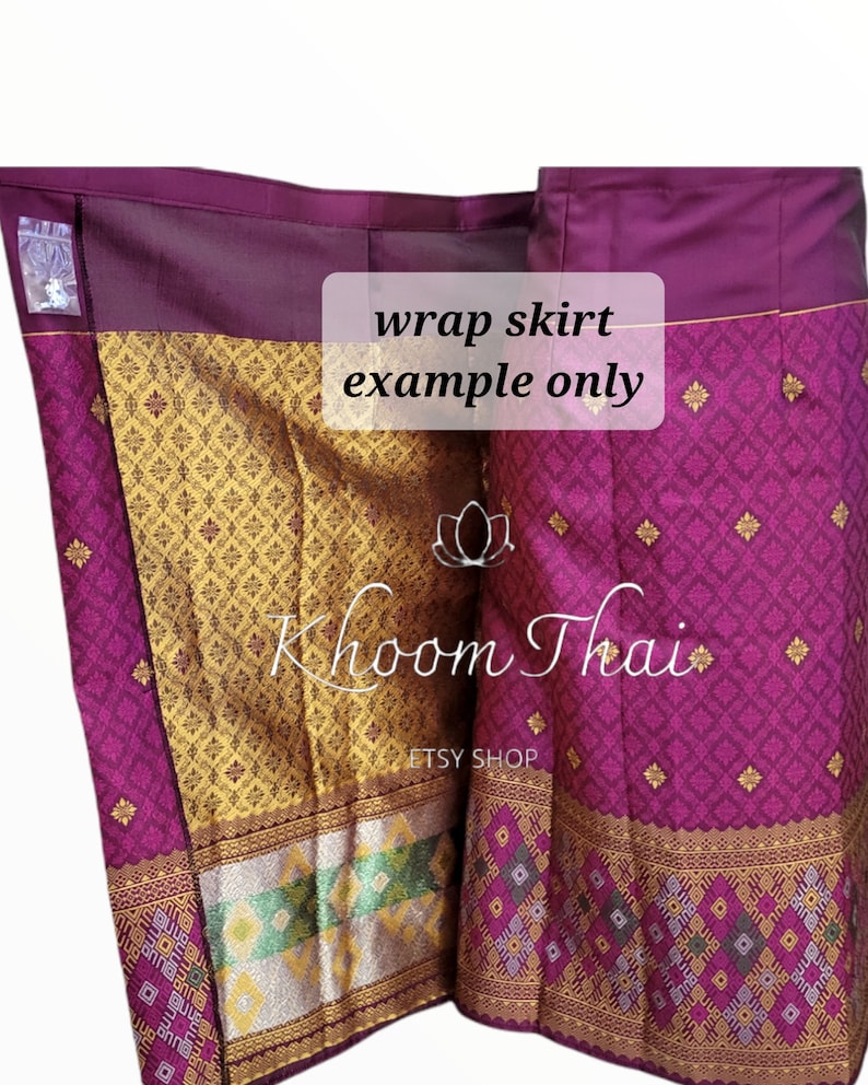 Sinh & Pah Bieng/Lao Skirt/Lao Skirt Shawl/Lao Sarong/Lao Sinh/Lao Silk/Wrap Skirt/Two Piece Set/Lao Clothing image 10