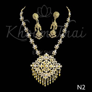 Gold Jewelry set-Thai-Laotian-Cambodian accessories Thai Jewelry- Thai wedding Jewelry set- chut thai - Thai Khmer jewelry set