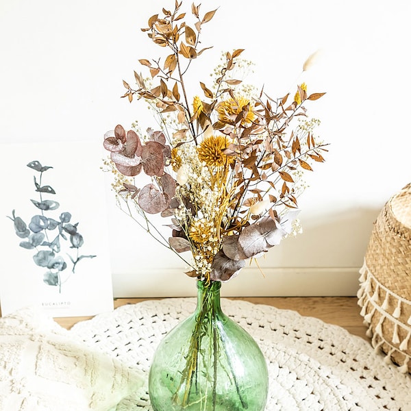 Bouquet de fleurs séchées pour dame jeanne : Josie