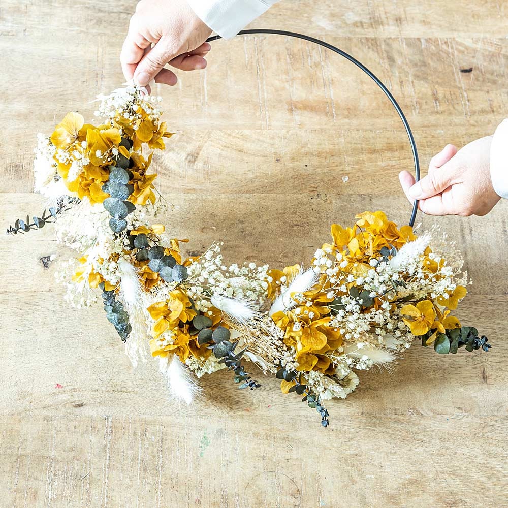 Couronne Murale en Fleurs Séchées Hortense