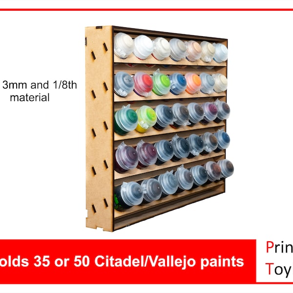 Système de support à peinture en MDF pour Citadel et Vallejo Paints - Pour 35 ou 50 personnes - Numérique