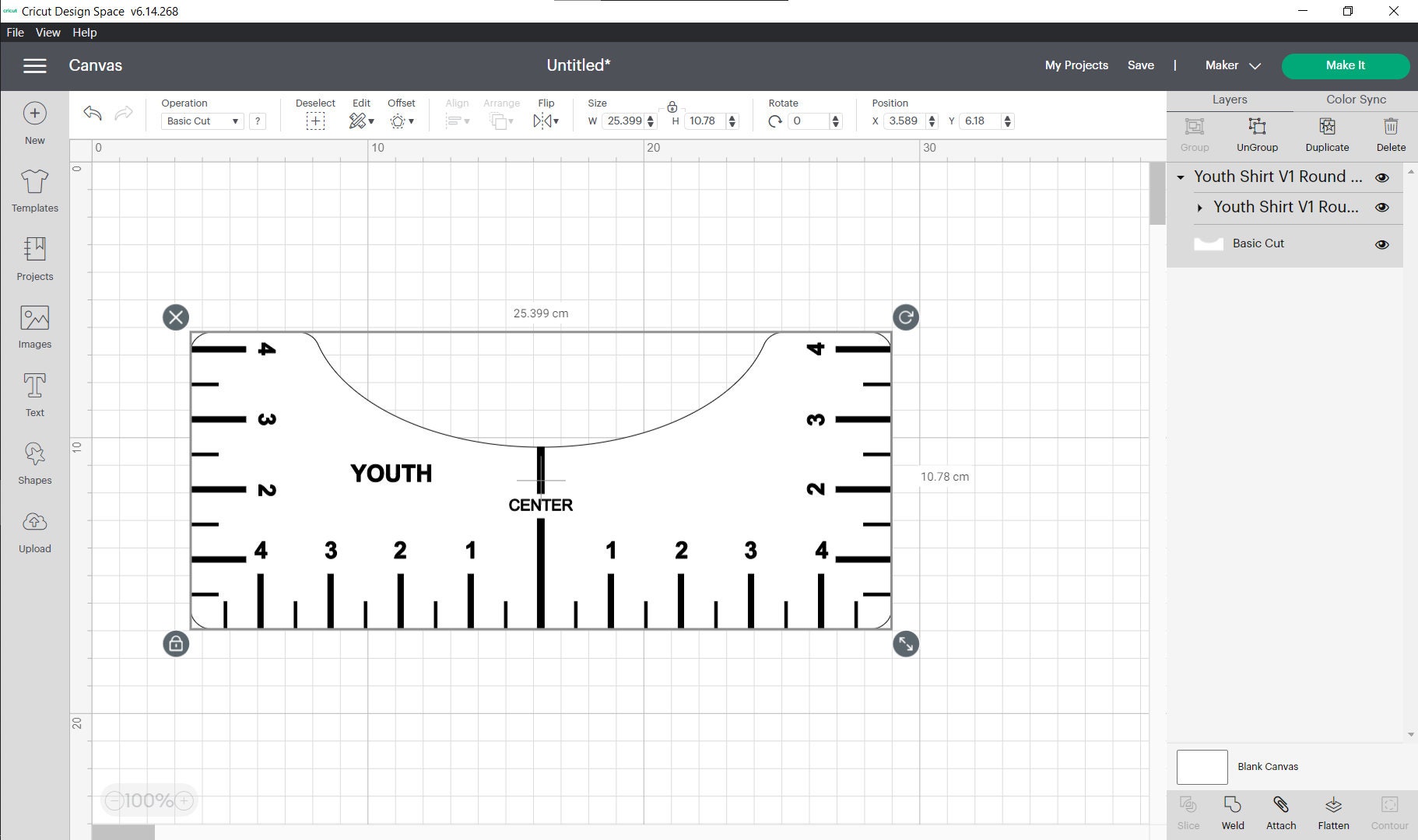 T-shirt Ruler Guide Made Specifically for Cricut Design Space - Basic ...