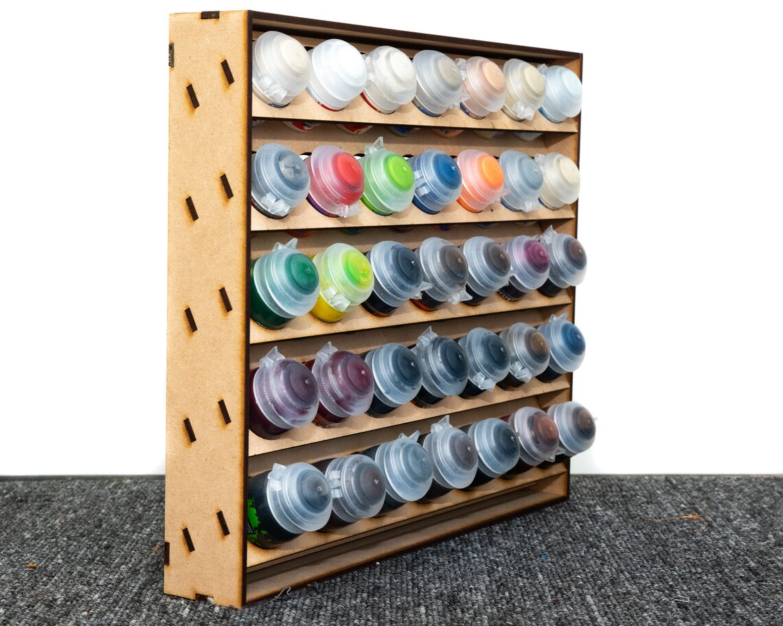 MDF Paint Rack System for Citadel and Vallejo Paints Fits 35 Etsy