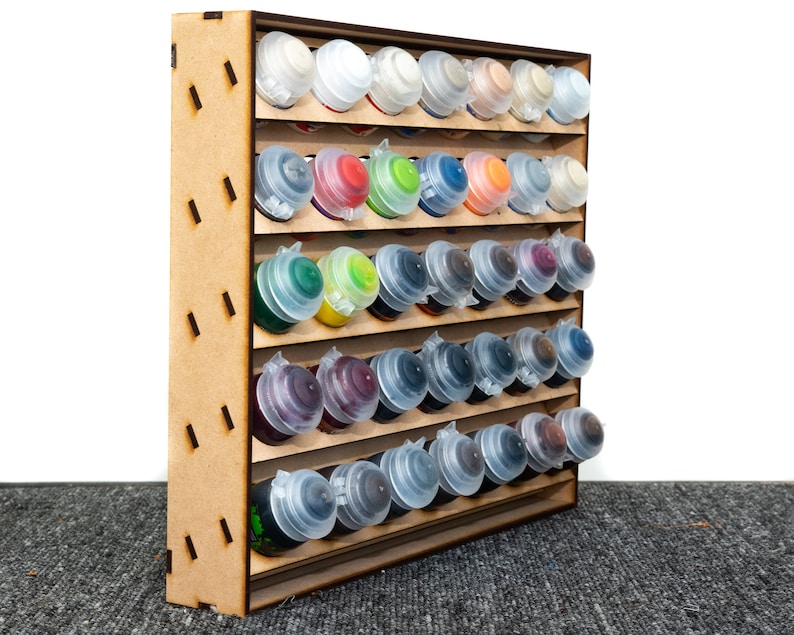 MDF Paint Rack System for Citadel and Vallejo Paints Fits 35 Etsy