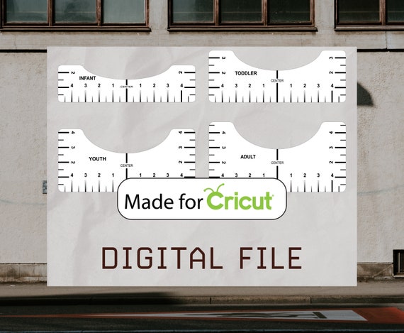 T-shirt Ruler Guide Made Specifically for Cricut Design Space Basic Rounded  Set 