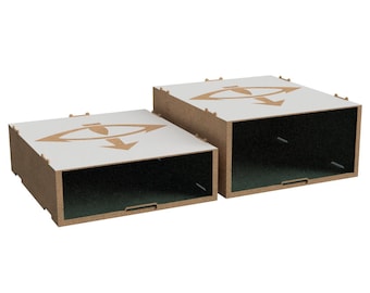 Miniature storage and transportation stackable boxes - fits IKEA KALLAX