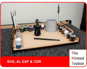 MDF Paint Station for Citadel Paints with Optional Cutting Mat - Keep Your Workspace Organized (Digital Design)