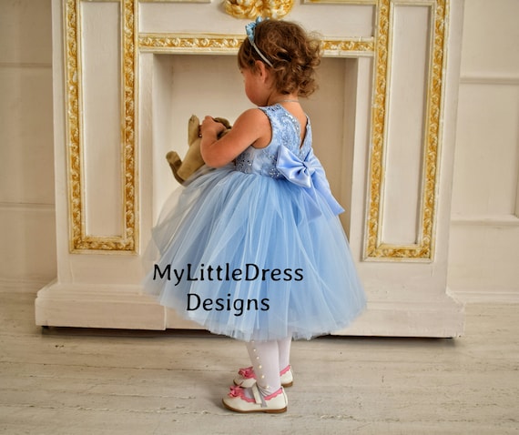 sky blue baby dress