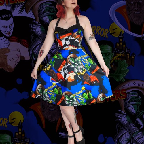 halloween fit and flare dress