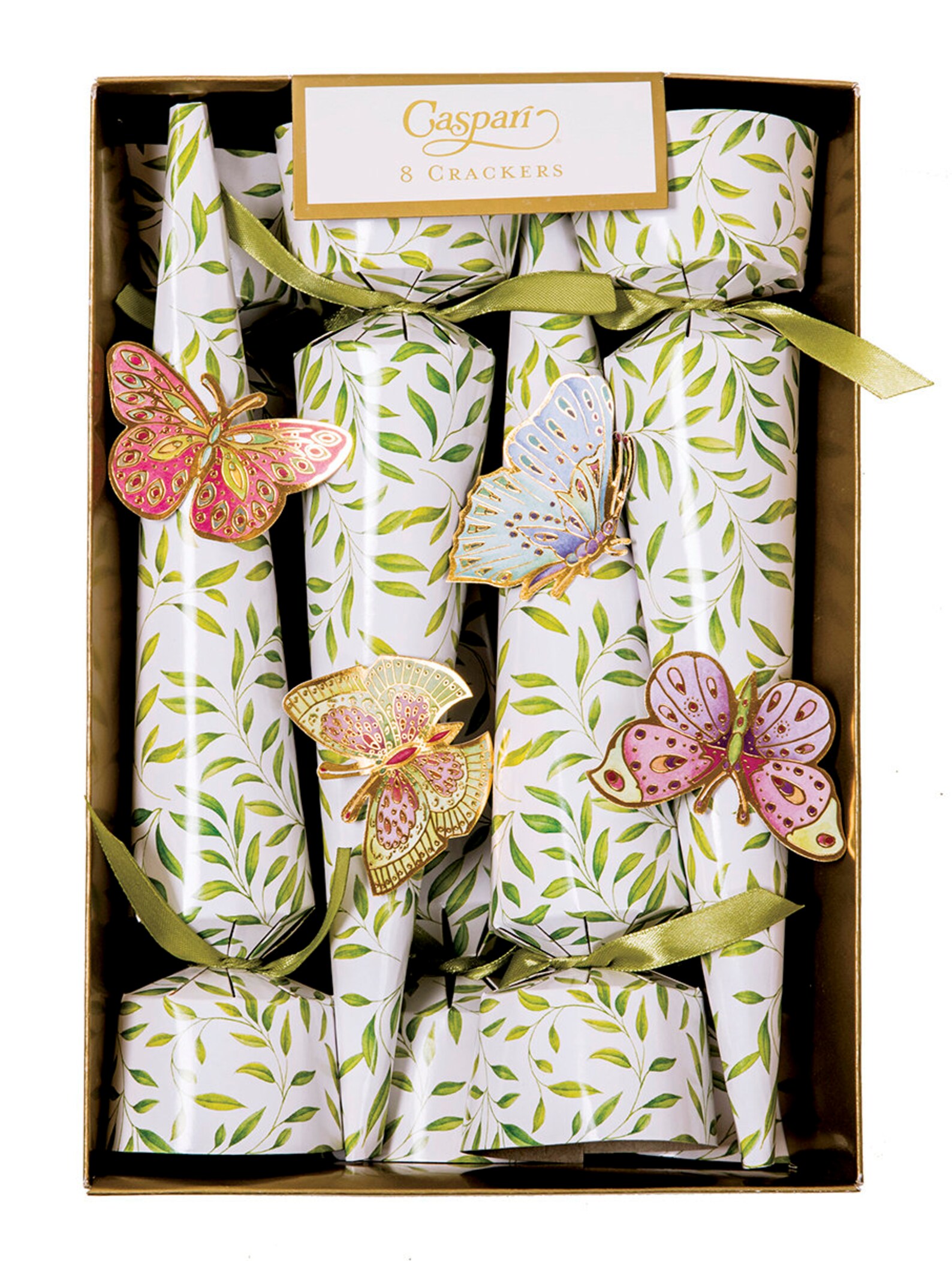 Butterfly Cone Crackers With Butterfly Confetti by Caspari, 8 Boxed