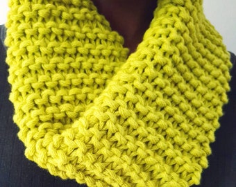 Gift idea- Neon yellow/green 100% cotton wool snood