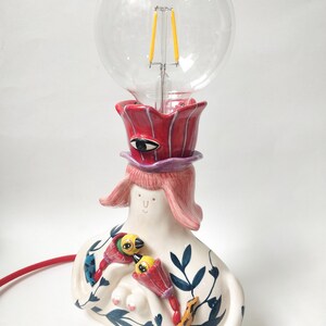 Ceramic lamp, lamp, lighting, ceramic figure image 2