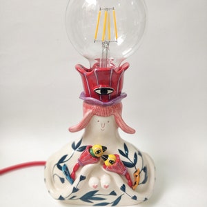 Ceramic lamp, lamp, lighting, ceramic figure image 1
