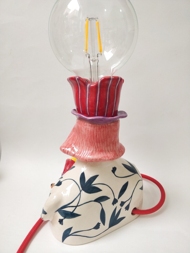 Ceramic lamp, lamp, lighting, ceramic figure image 4