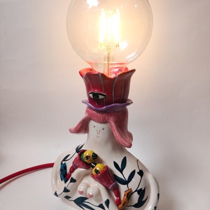 Ceramic lamp, lamp, lighting, ceramic figure image 6