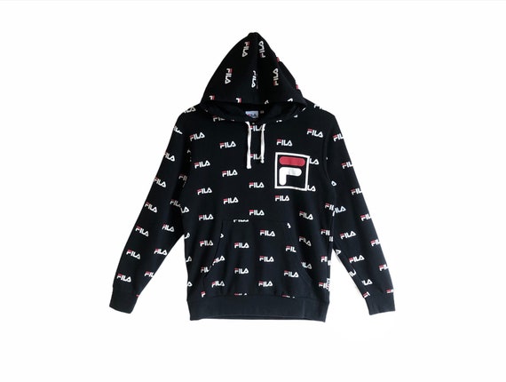 Vintage Fila Full Print Hoodie Sweatshirt