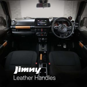 Deluxe Suzuki Jimny Leather Handle - Doors, Grab Handle & Handbrake. Interior Upgrade Accessories