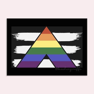 STICKER Straight Ally Flagge 10 Stück, queer Sticker Paket