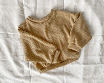 handmade pullover jumper/ coffee jumper/ knitted fabric jumper/ gender neutral jumper/kids jumper