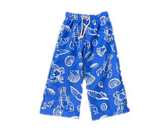 Wide Leg Cotton Pants/ Baby Pants/ toddler lobster pants/ shells