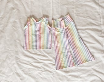 Baby Tank Tops - pastel stripes, Toddler summer top, summer childrens top