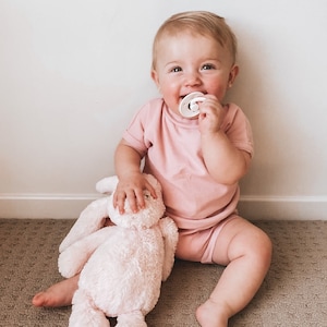 Pink Ribbed Cotton Baby girl/ Toddler Shorts & Tee Set image 1