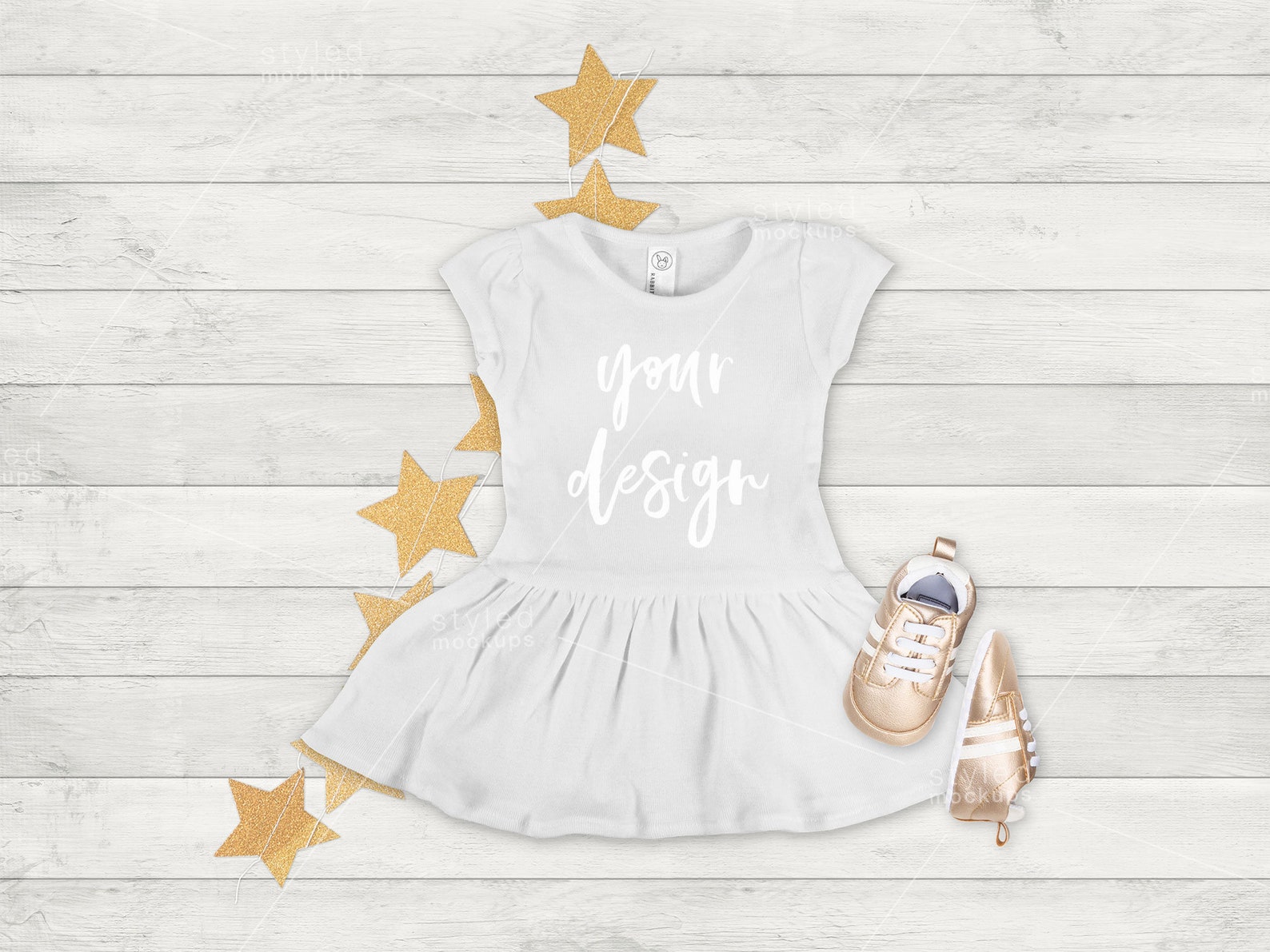 Download White BABY RIB DRESS 5320 Flatlay Mockup Minimalist Nordic ...