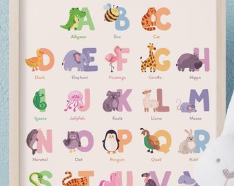 Animal Alphabet Nursery Print • Playroom Decor
