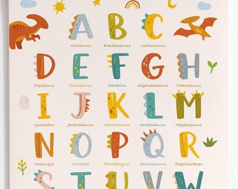 Dinosaur Alphabet Print • Playroom, Nursery Decor